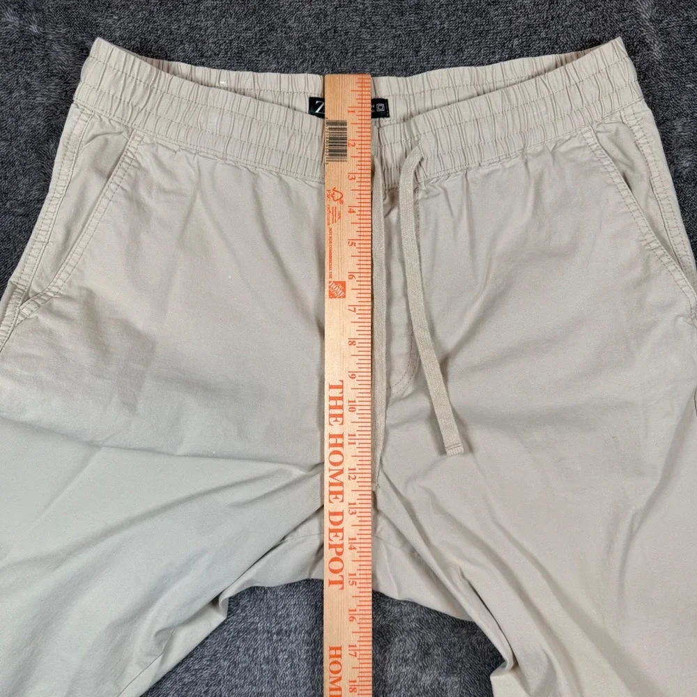 Zara Mens Beige Jogger Pants Elastic Waist Drawstring Global Standards Tan L